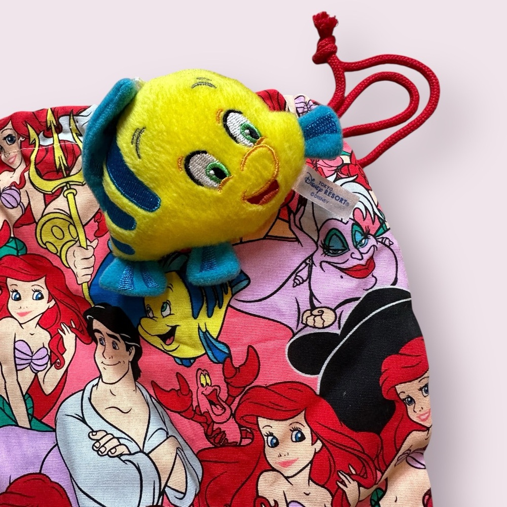 Tokyo Disney Resort Little Mermaid Colorful Drawstring Bag - Picture 6 of 9